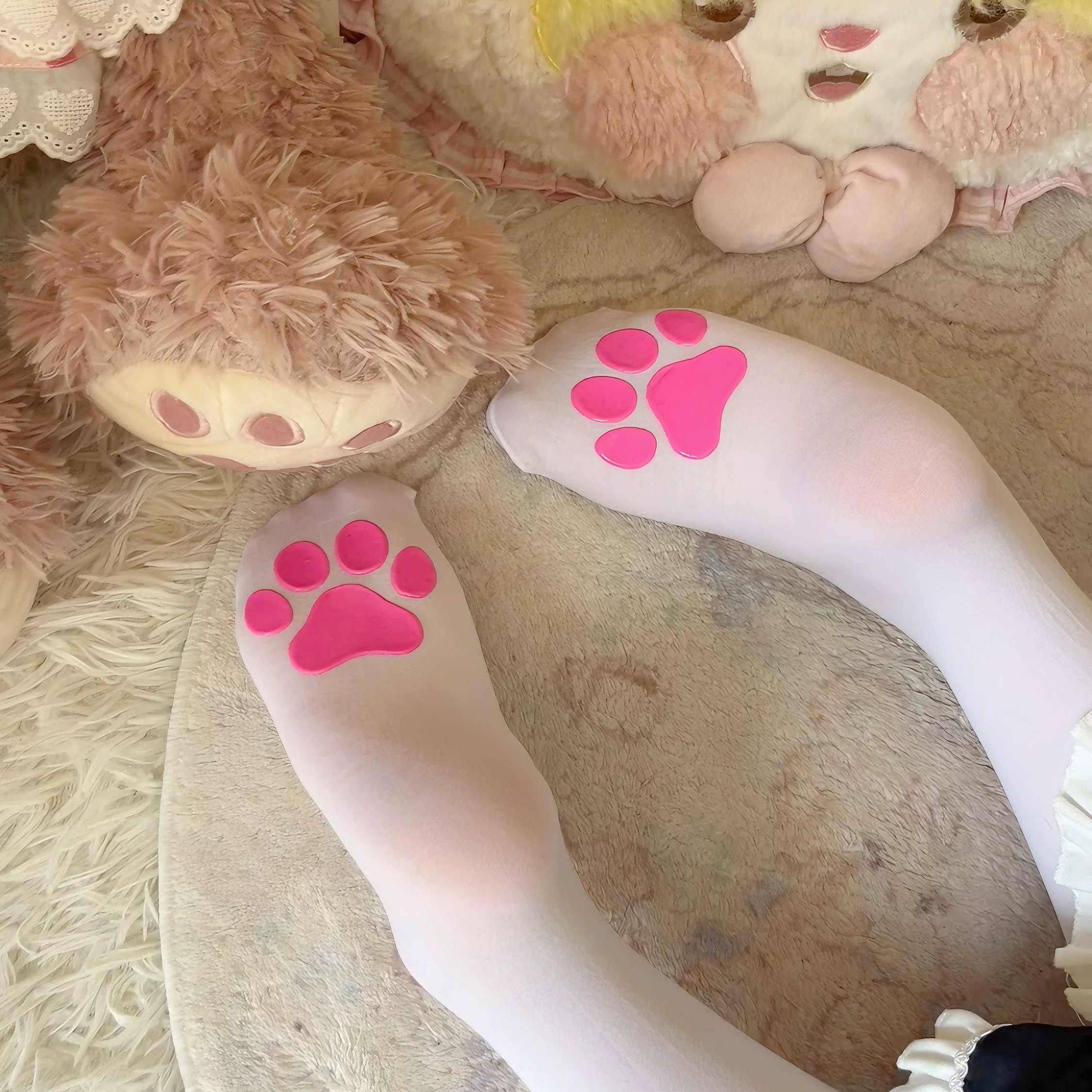 猫爪袜3D立体过膝袜萝莉硅胶