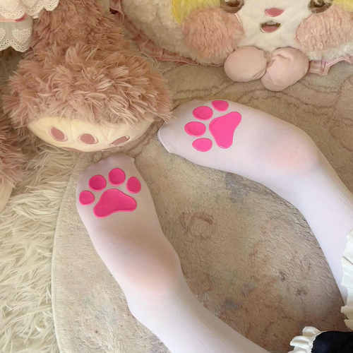 猫爪袜3D立体过膝袜萝莉硅胶