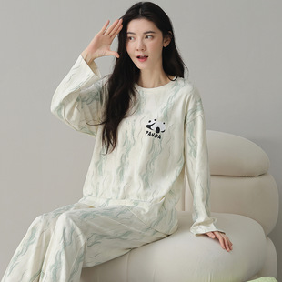 Women Pajama Ladies Homewear Female睡衣女MR纯棉睡衣女秋季