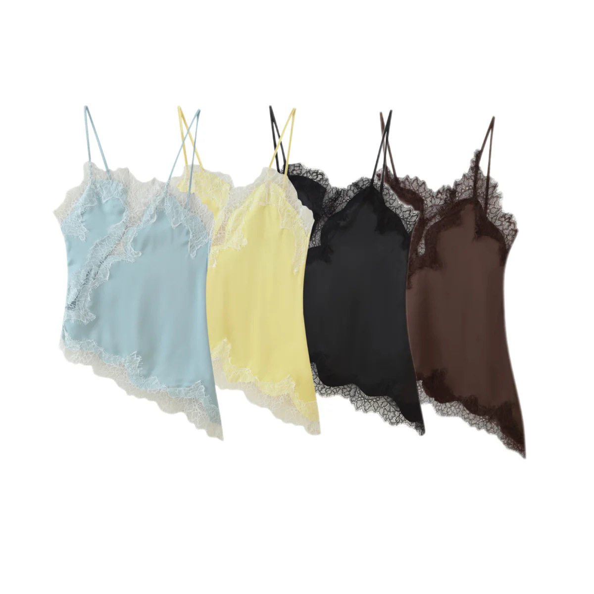 Sexy Low-cut Sling DressXMM25新款时尚蕾丝花边设计感不对称