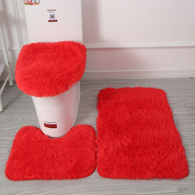 Toilet Seat Cover 3Pc Set Bath Mat Floor Rug Doormat Bathtub