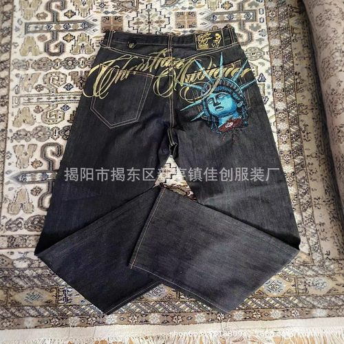 jeans denims pants fashion clothing trousers水洗做旧磨白设计