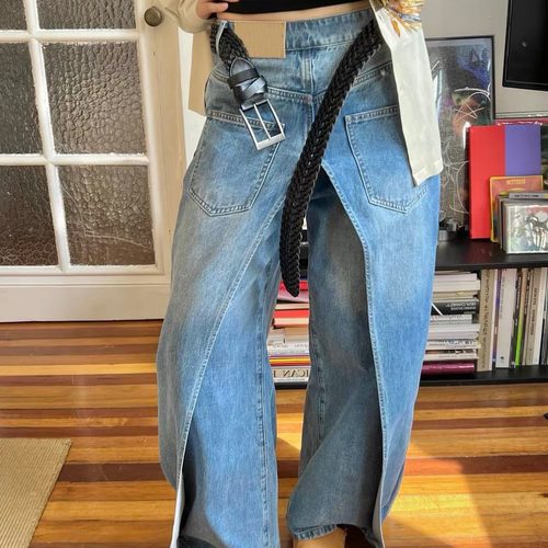 woman denim pant women jeans hot新复古水洗显瘦正反两穿牛仔裤