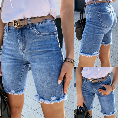 ripped jeans distressed denim pants欧美新款牛仔破洞五分裤