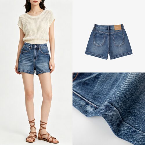 High Waist A-Line Denims Shorts Women's Slimming Loose Jeans
