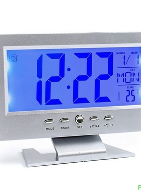 Alarm Timer Clock大屏幕液晶闹钟 声控贪睡背光创意聪明钟 温度
