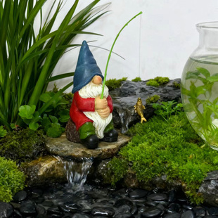 户外园林假山池塘养鱼造景精灵钓鱼翁树脂工艺家居摆件礼品物装饰