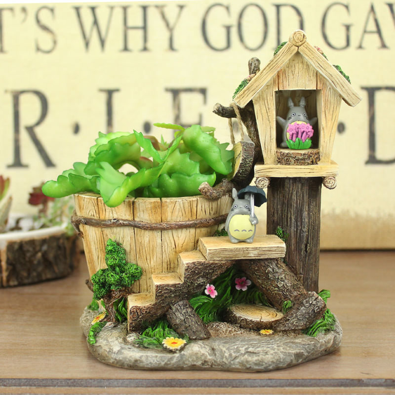 龙猫多肉花盆杂货创意原创微景观