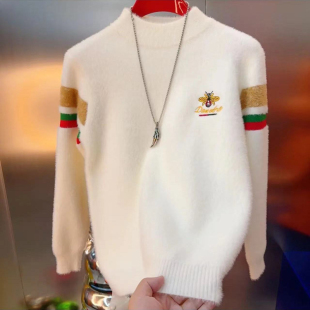 男休闲毛线衣保暖冬装 男士 针织衫 新款 上衣 加绒加厚半高领毛衣冬季