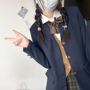 外套女上衣秋冬校供感双层制服 憨憨幼儿园原创jk基础款 三粒扣西装