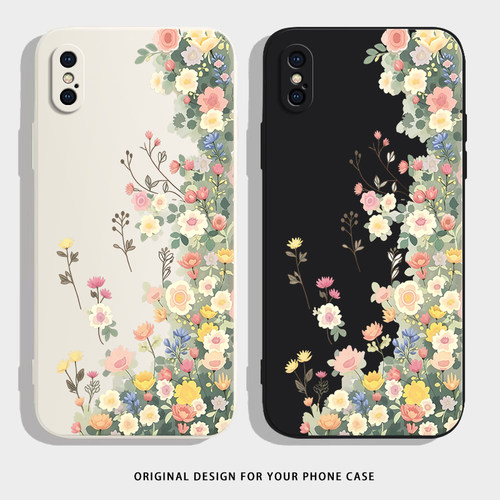 唯美花丛适用于苹果X手机壳男女新款iPhoneXR全包防摔治愈森系文艺网红ins风AppleXS保护手机套XSMax的外壳