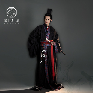 马王堆定制秦汉传统秋冬 复原款 怀谷居汉服直裾曲裾战国袍 天问