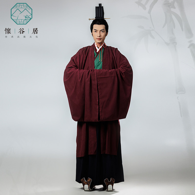 怀谷居汉服直裾曲裾战国袍大氅复原款马王堆定制秦汉传统春季