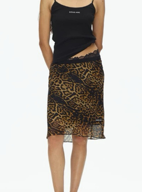 ECHOADE豹力美学 甄选100%桑蚕丝 时髦灵动层次感豹纹真丝半身裙