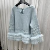 狐狸毛针织套头皮草针织毛衣防风外套 海宁女士时尚