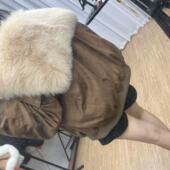 2025狐狸毛皮草外套女爆款 海军领加厚设计女士羽绒内胆保暖外套潮