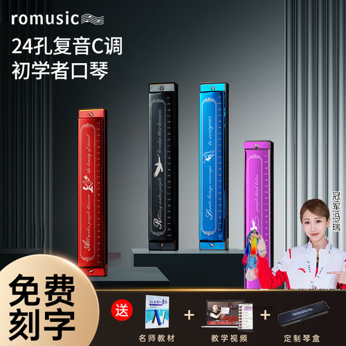 romusic24孔复音C调初学者口琴