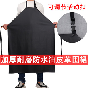 pu软皮屠宰场车间围兜兜防水加长耐酸碱工业加厚皮革围裙pi批发fa