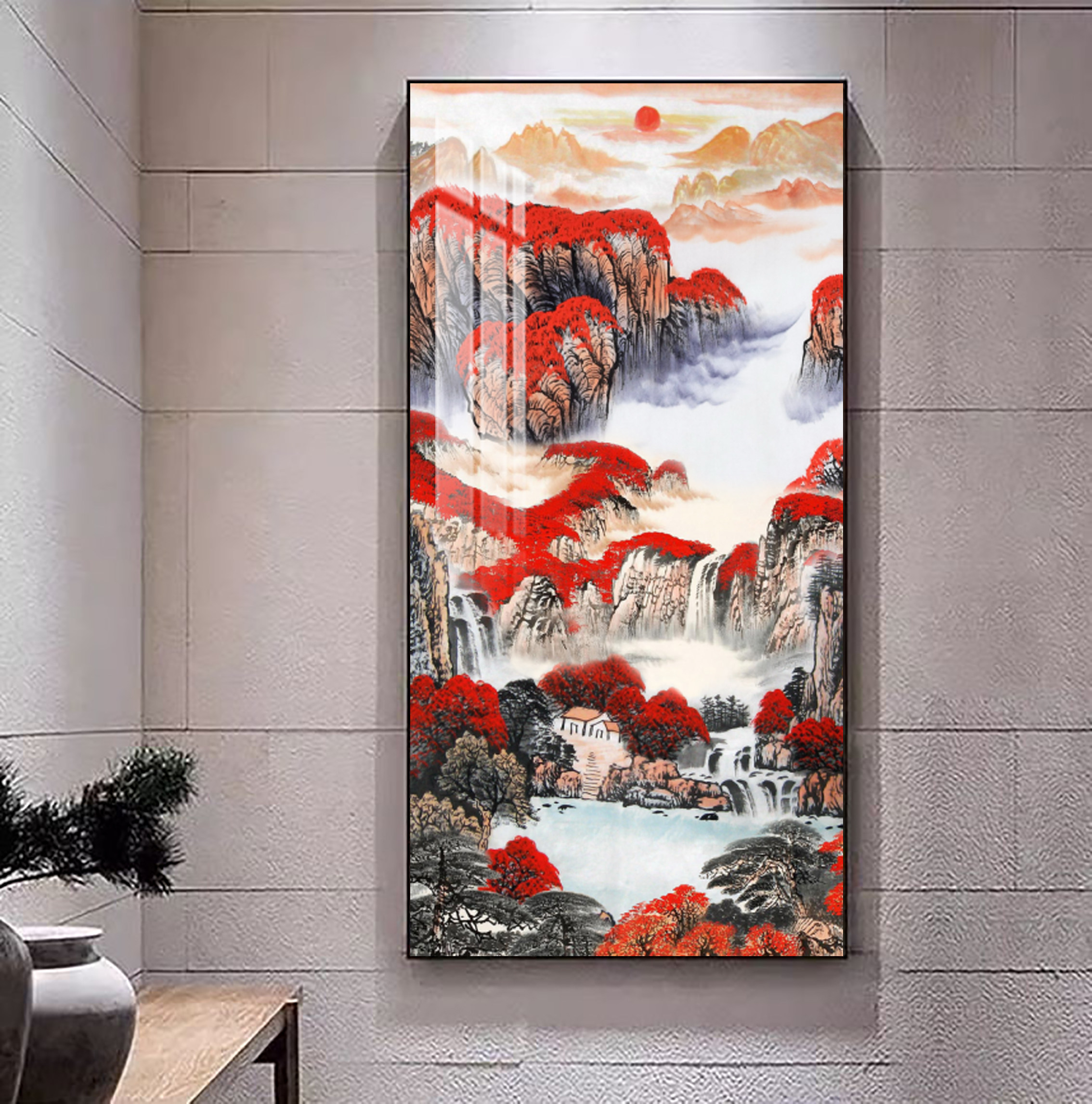 【鸿运当头】风水画客厅壁画入户山水背景走廊过道办公室挂画