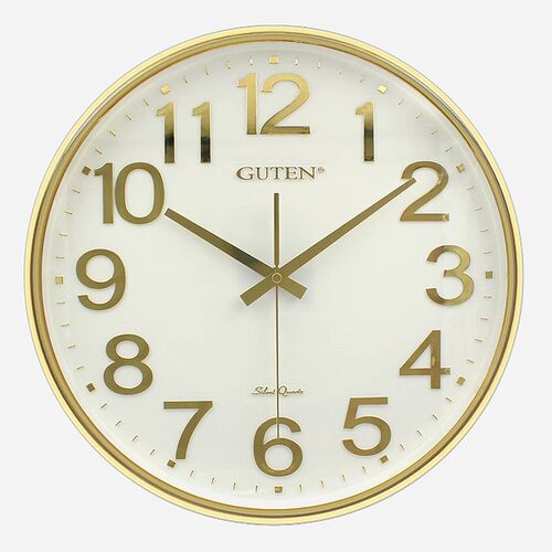 金钟宝品牌挂钟现代客厅简约时钟时尚创意钟表静音圆形金色挂钟