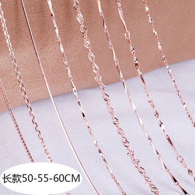 纯银长款不掉色彩金项链