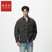 男款 新百伦美式 宽松休闲外套多口袋上衣 2026春季 新款 潮牌工装 衬衫