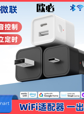 易微联USB/Type-C WIFI智能插头5V12V 2孔分控1出2倒计时延时开关