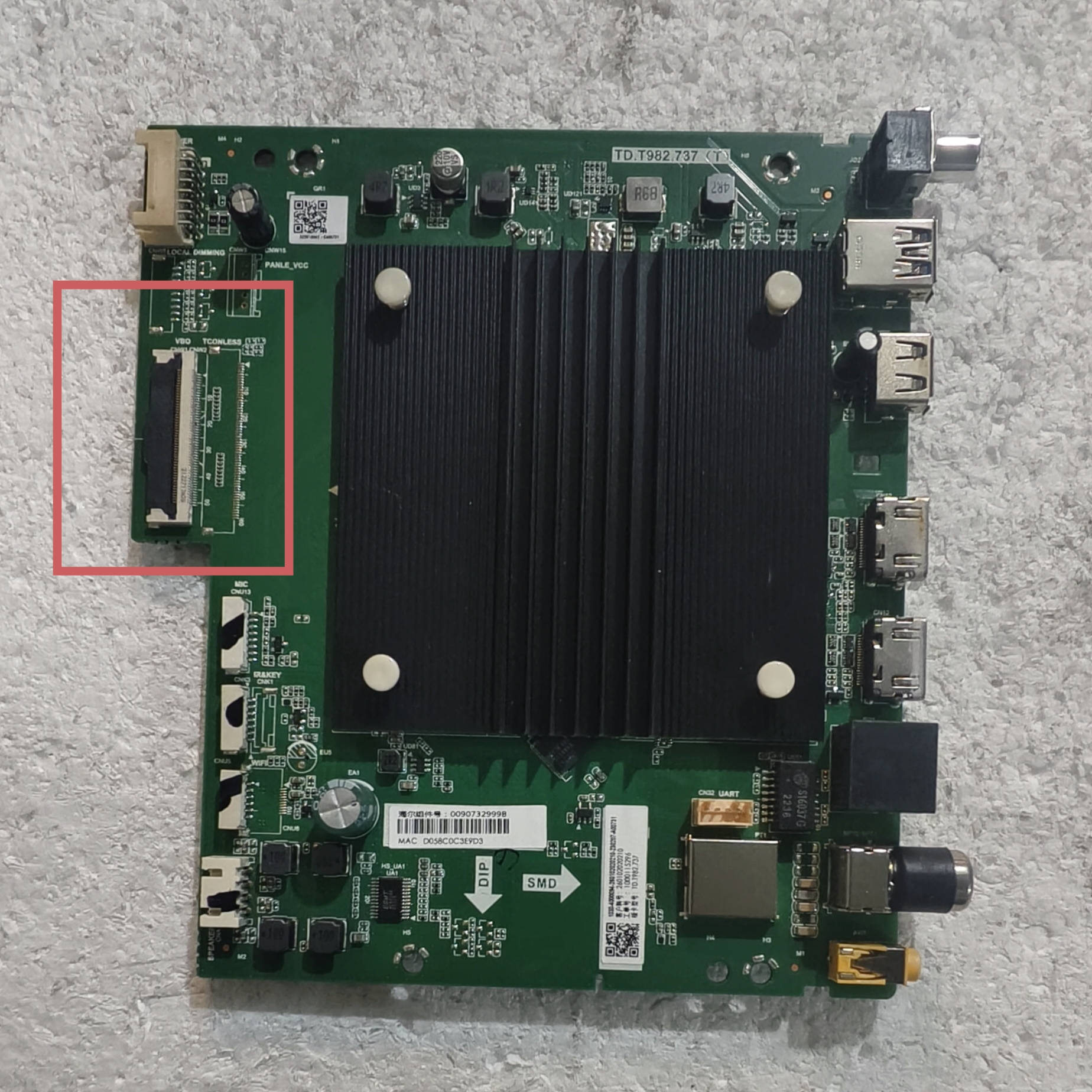 原装海尔LU55X5 PRO主板TD.T982.737  0090732999B屏ST5461D18-2