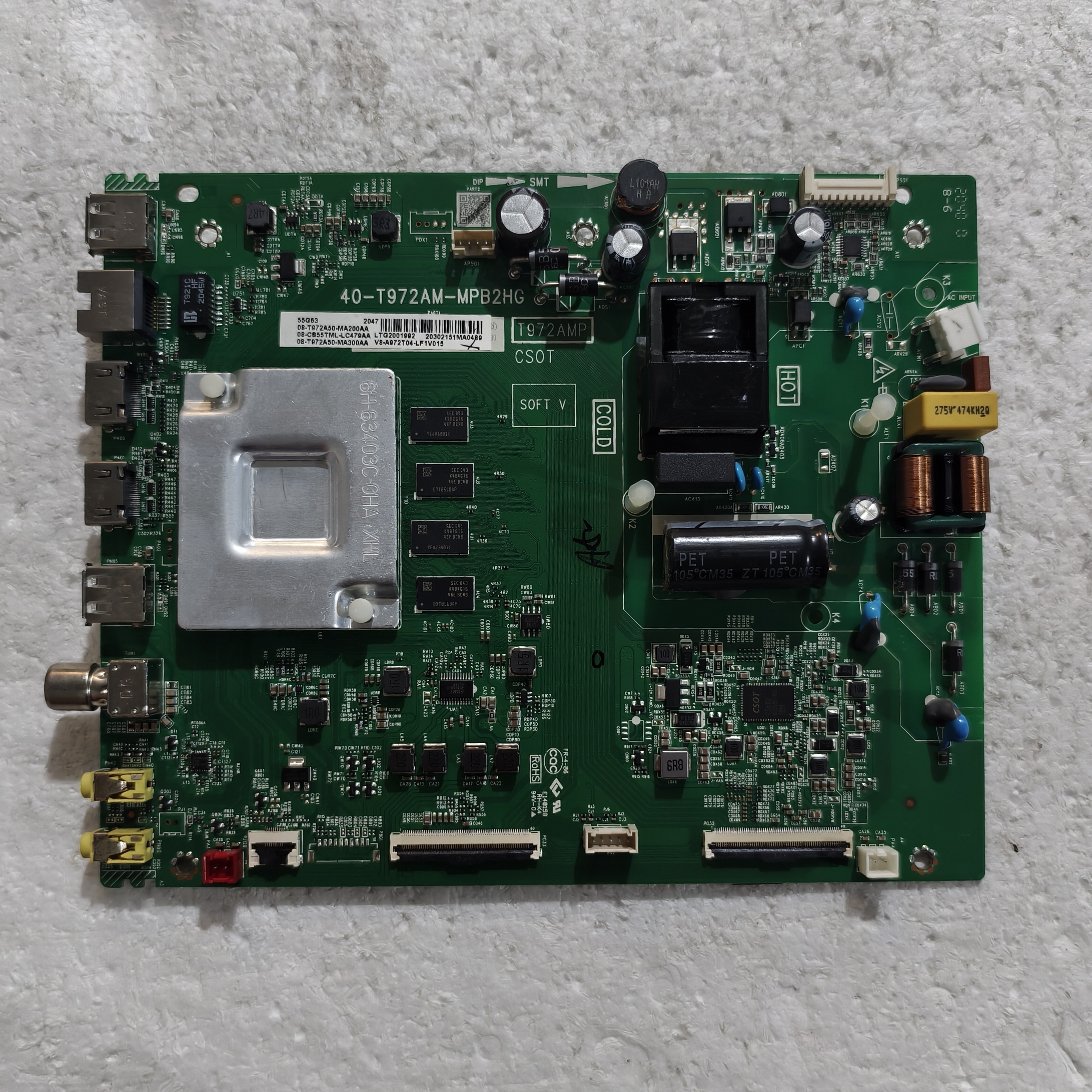 原装TCL 55G63电视主板40-T972AM-MPB2HG屏LVU550NDEL CS9W23测好