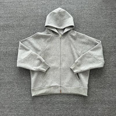 重磅解构灰色开衫卫衣