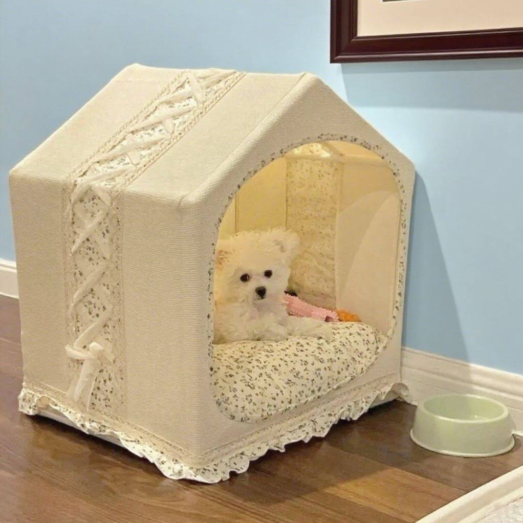 公主风宠物帐篷奢华四季通用可拆洗猫窝猫咪和小型犬专用