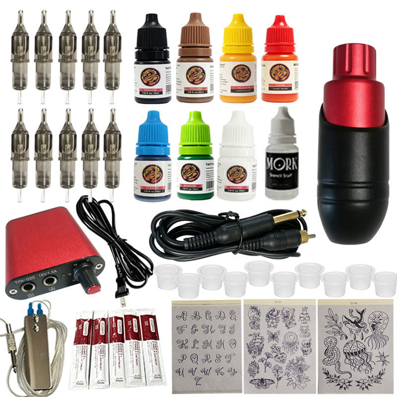 纹身器材战雷短笔设备器材套装割线打雾上色专业马达机纹身笔一套