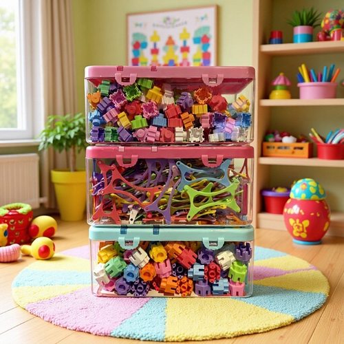 儿童积木拼装启蒙玩具颗粒塑料拼插男女宝宝小孩智力开发玩具批发