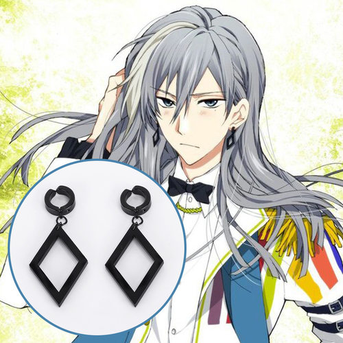 猫八 idolish7千yuki耳夹折笠千斗cos耳饰耳环配饰黑色钛钢