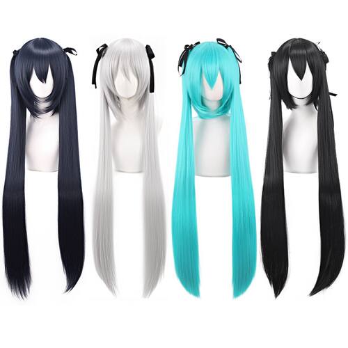 漂流家 V家cosplay假发 初音miku绿色 黑蓝色 银色轻音少女 小叽
