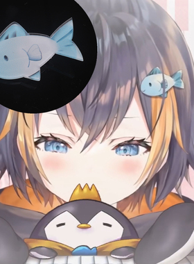猫八 Petra Gurin发夹企鹅cos发夹小鱼发饰彩虹社虚拟vtuber