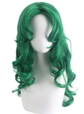 猫八 美少女战士cosplay海王满假发 墨绿色中分微卷大波浪长卷发