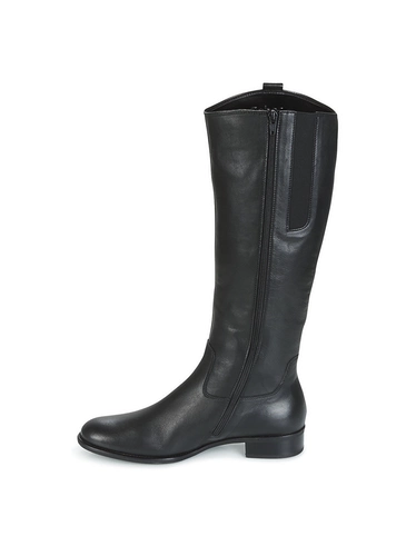 GABOR Высокие сапоги, черные кожаные демисезонные ботинки с молнией