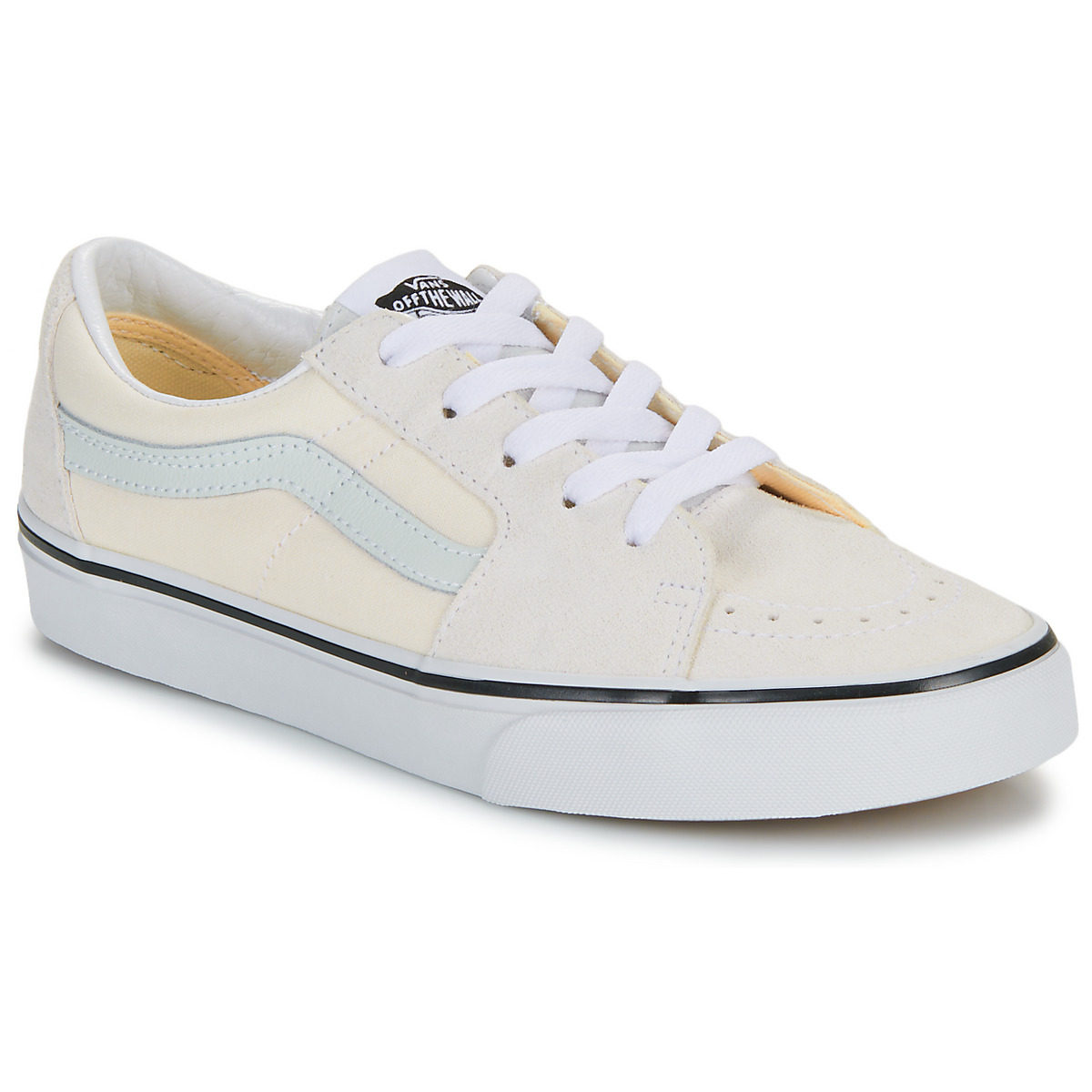 vans范斯女鞋低帮系带运动板鞋经典学生球鞋sk8-low浅米色春秋款