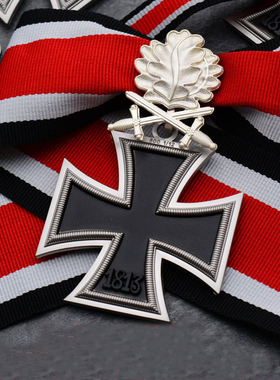 东线复刻RK德迷骑铁十字徽章骑士勋章镶钻银橡树叶颈绶胸章