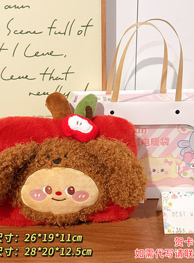 可爱暖水袋毛绒暖手宝加厚防爆被窝专用女生热敷肚子充电款热水袋