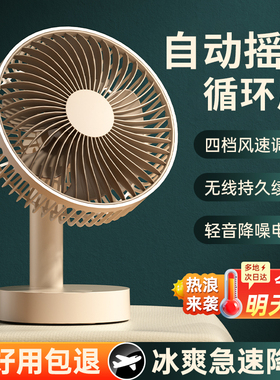 电风扇小型静音桌面风扇办公室桌上充电便携家用宿舍移动台式电扇