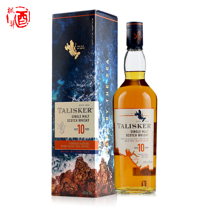 Talisker 泰斯卡10年陈酿单一麦芽苏格兰威士忌酒 英国洋酒礼盒装