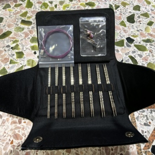 潮钩方针可拆卸环形针毛衣针螺旋针镙牙接口细针便携8付套装