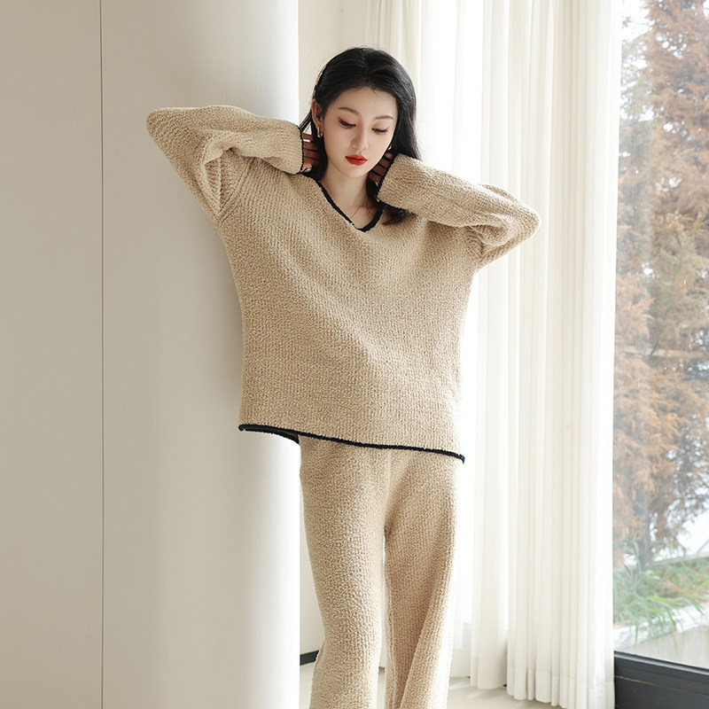 HEARMES简约珊瑚绒家居服女