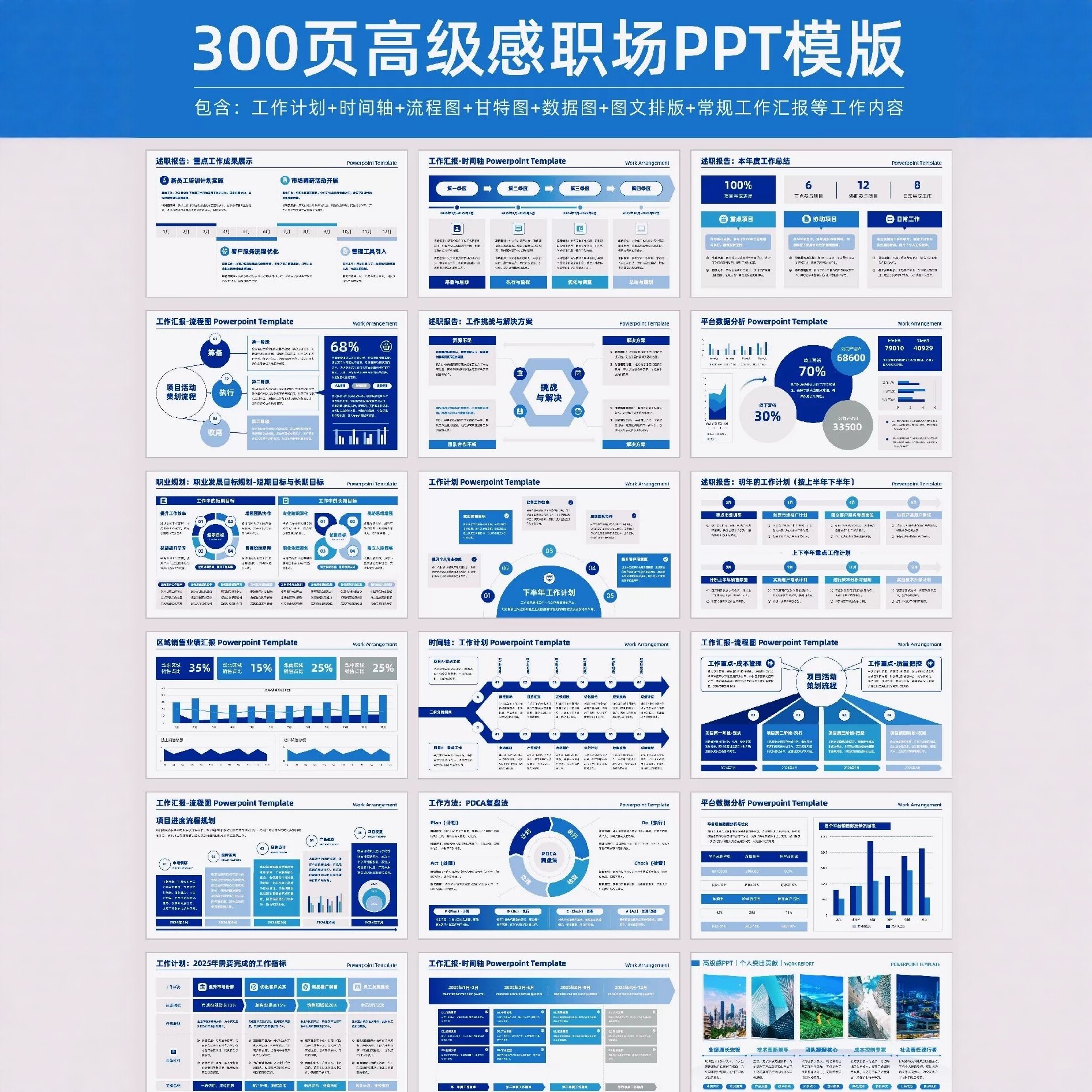 ppt模板年终度总结高级感述职报告工作汇报计划简约商务模版商务