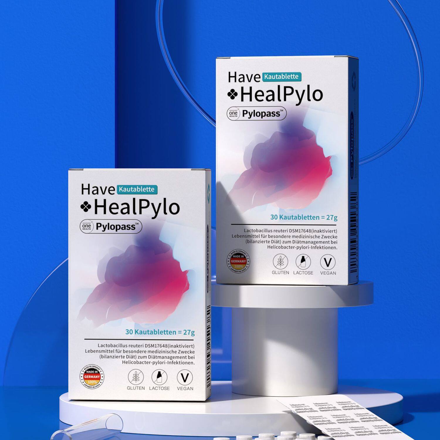 德国吾佑sonnesee罗伊氏乳杆菌幽门螺旋杆菌pylopass咀嚼片30粒