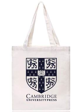 剑桥大学帆布袋Cambridge留学纪念帆布包 单肩手提购物袋拉链内袋