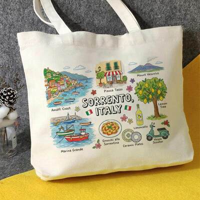 Sorrento帆布包索伦托意大利帆布袋定制大容量环保购物袋外出客制