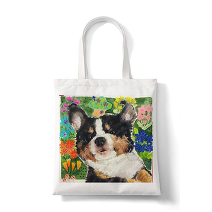 拉链款伯恩山犬帆布包学生布袋手提单肩包可爱小狗周边礼物定制